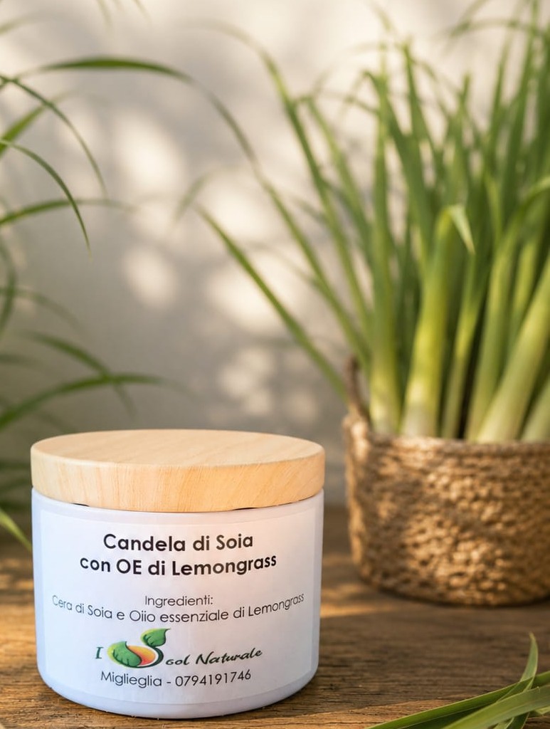 Candela di Soia con OE di Lemongrass